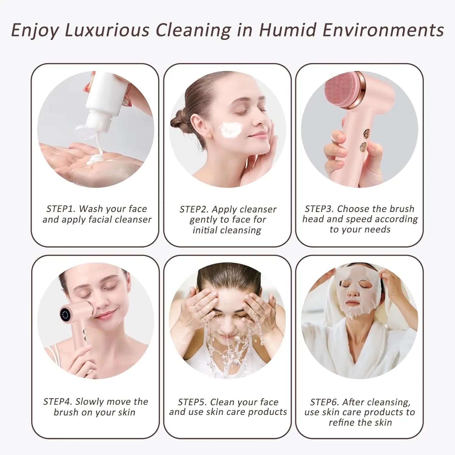 4-in-1 Waterproof Electric Facial Cleansing Brush - 6