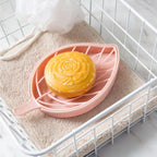 Leaf-Shaped Self-Draining Soap Holder for Bathroom and Shower