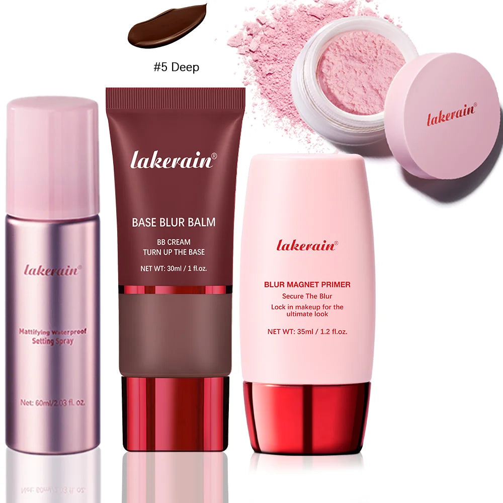 4-Piece Long-Lasting Waterproof Makeup Base and Setting Set - 29