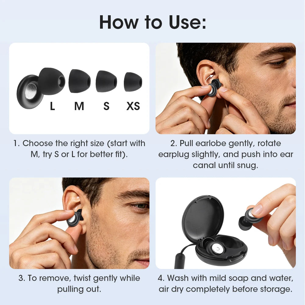 Reusable Noise Cancelling Silicone Earplugs for Sleeping - 13