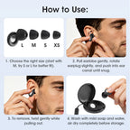 Reusable Noise Cancelling Silicone Earplugs for Sleeping