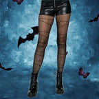 Geometric Pattern Mesh Tights for Women
