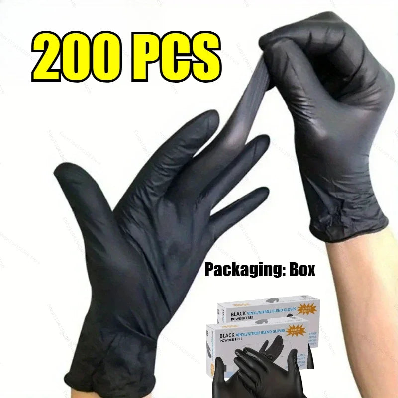 Black Disposable Nitrile Gloves for Cleaning and Household Use - 18