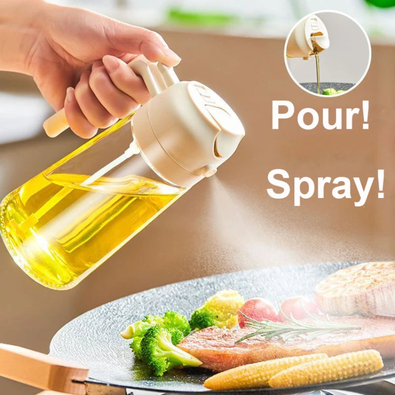 2-in-1 Dual Action Oil Spray and Pour Bottle for Kitchen Cooking - 1
