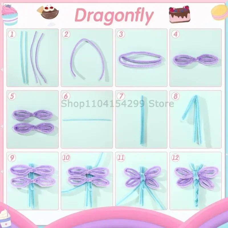 Flexible Chenille Stem Craft Pipe Cleaners for DIY Art Projects