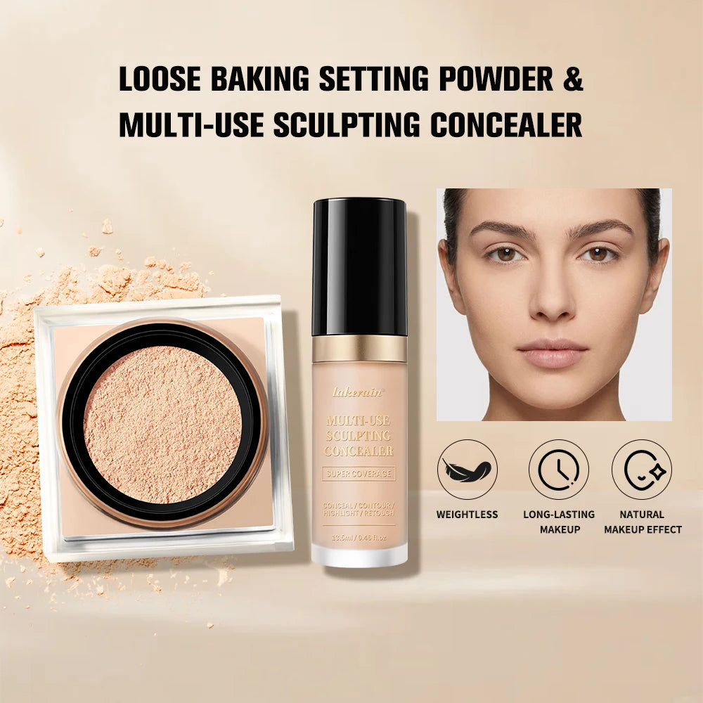Matte Face Concealer and Setting Powder Makeup Set