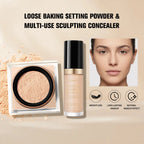 Matte Face Concealer and Setting Powder Makeup Set