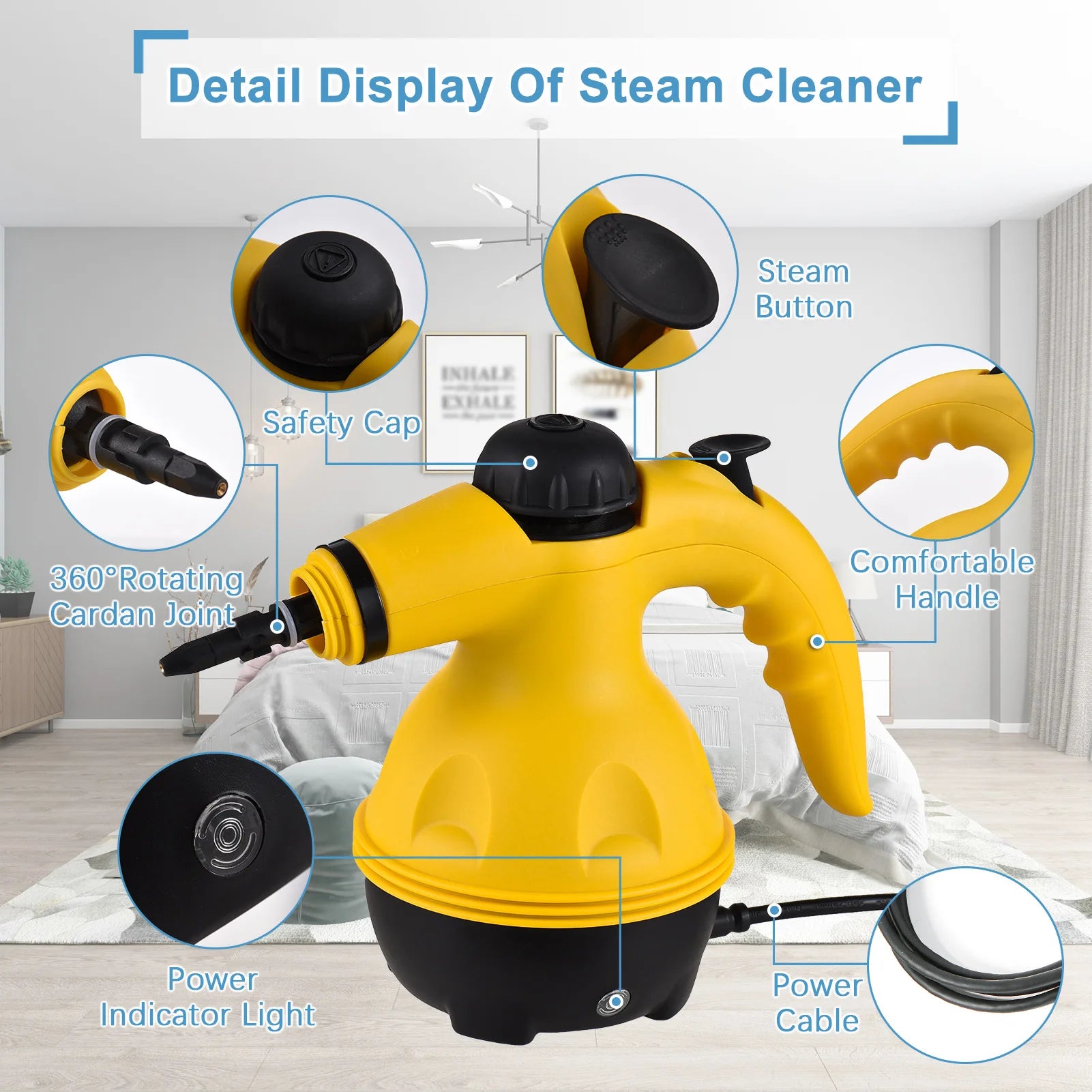 Handheld High-Pressure Steam Cleaner for Deep Home Cleaning