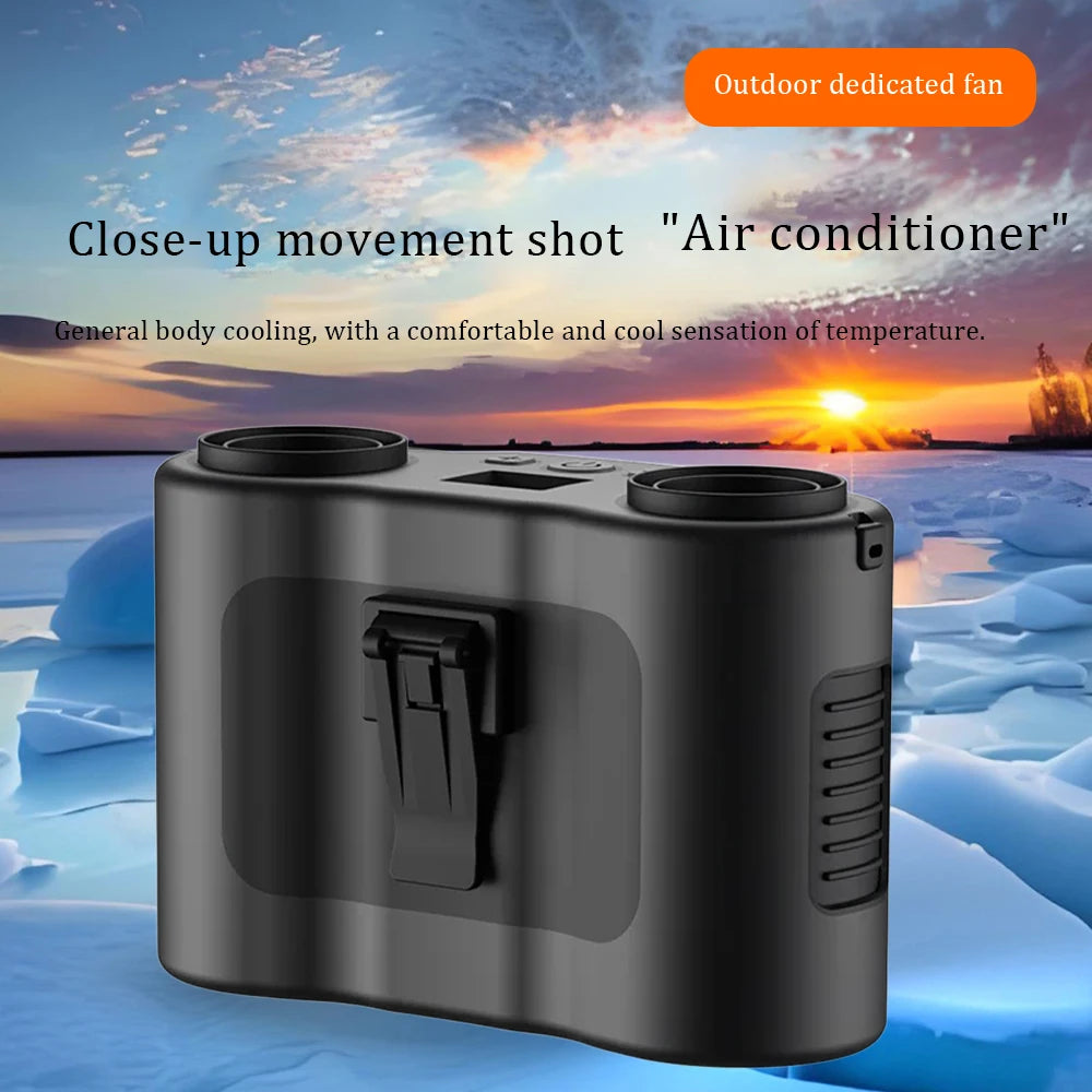 Portable Hands-Free Waist Clip Fan for Outdoor Cooling