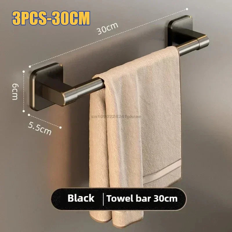 Wall Mounted Adhesive Towel Rack for Bathroom and Kitchen