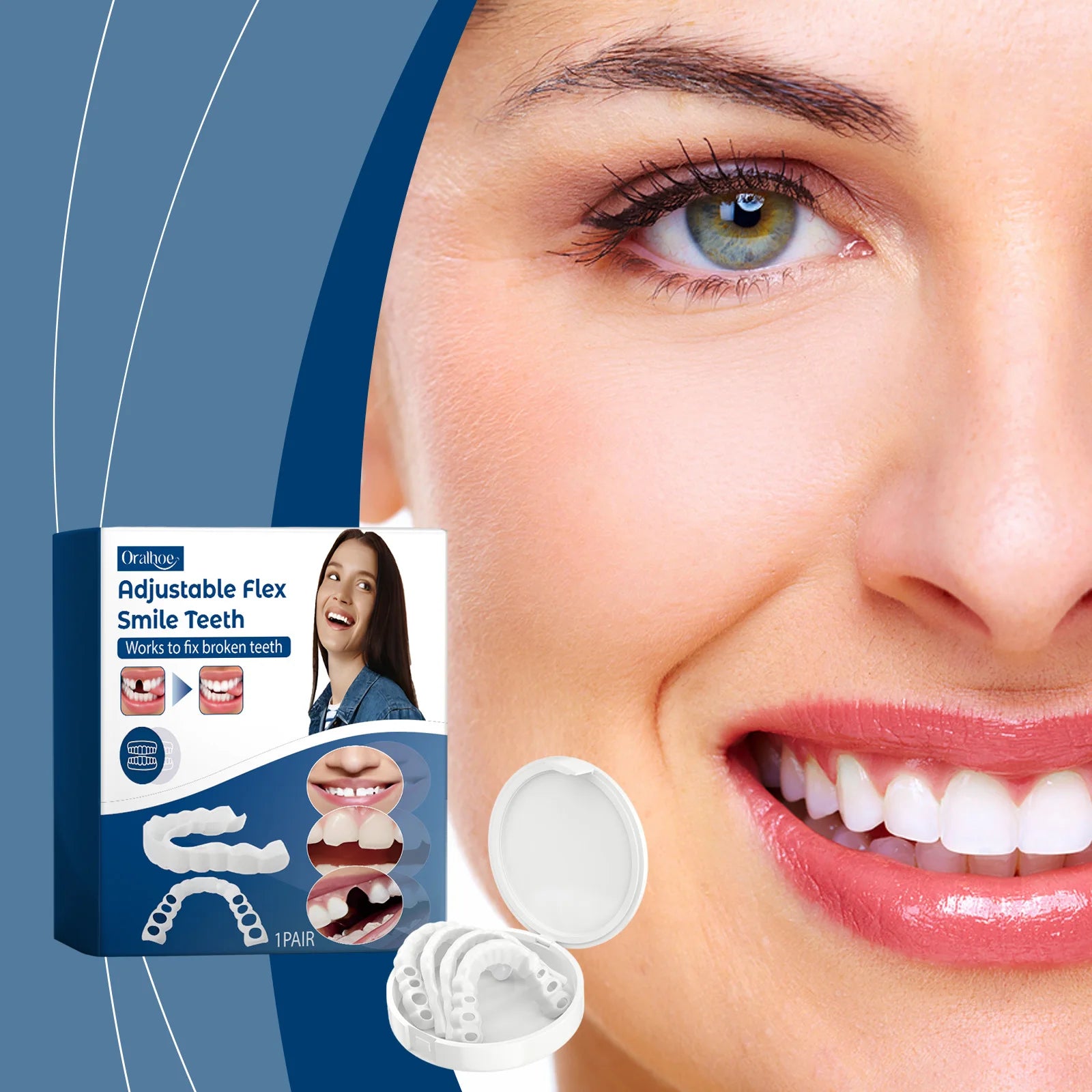 Adjustable Snap-On Smile Veneers for Missing Teeth - 11
