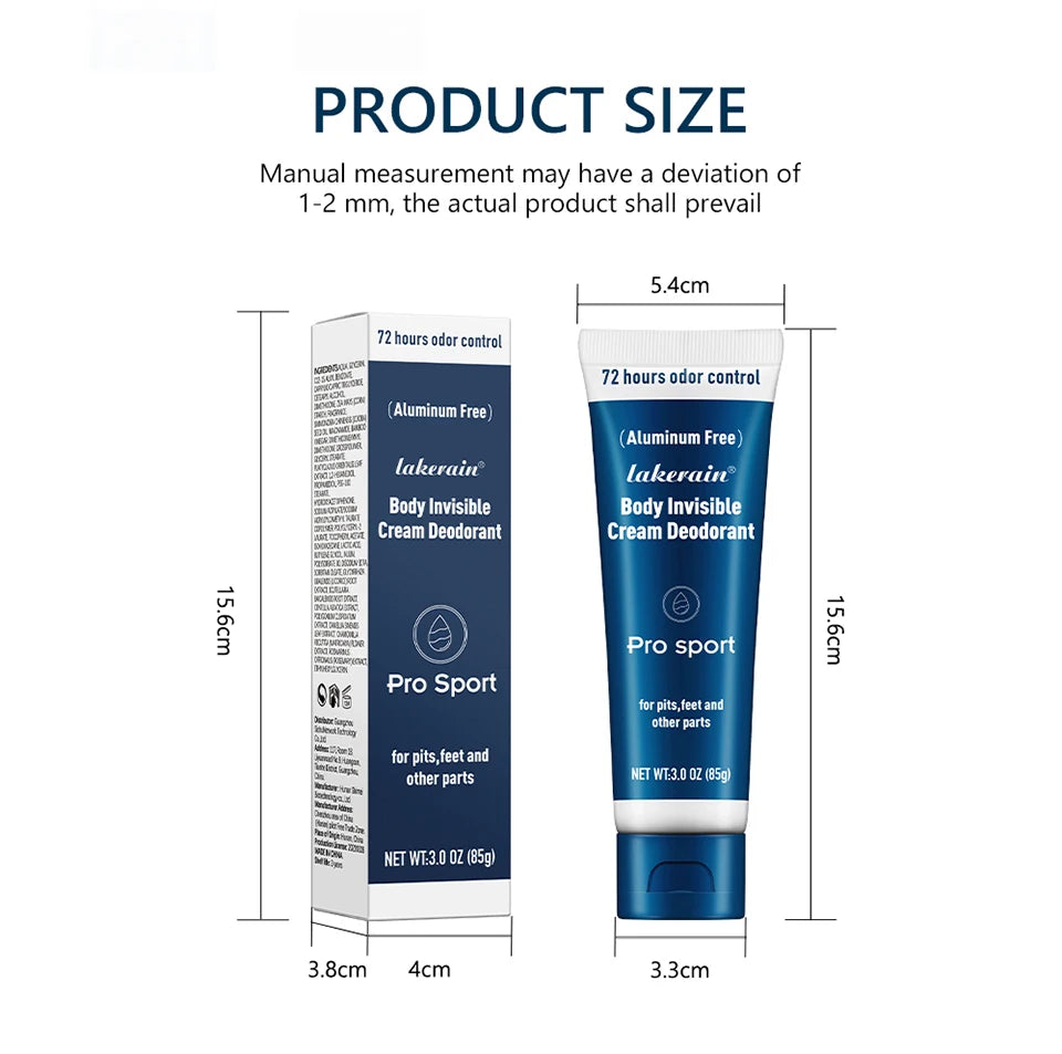 All-Day Invisible Body Deodorant Cream for Odor Control - 15