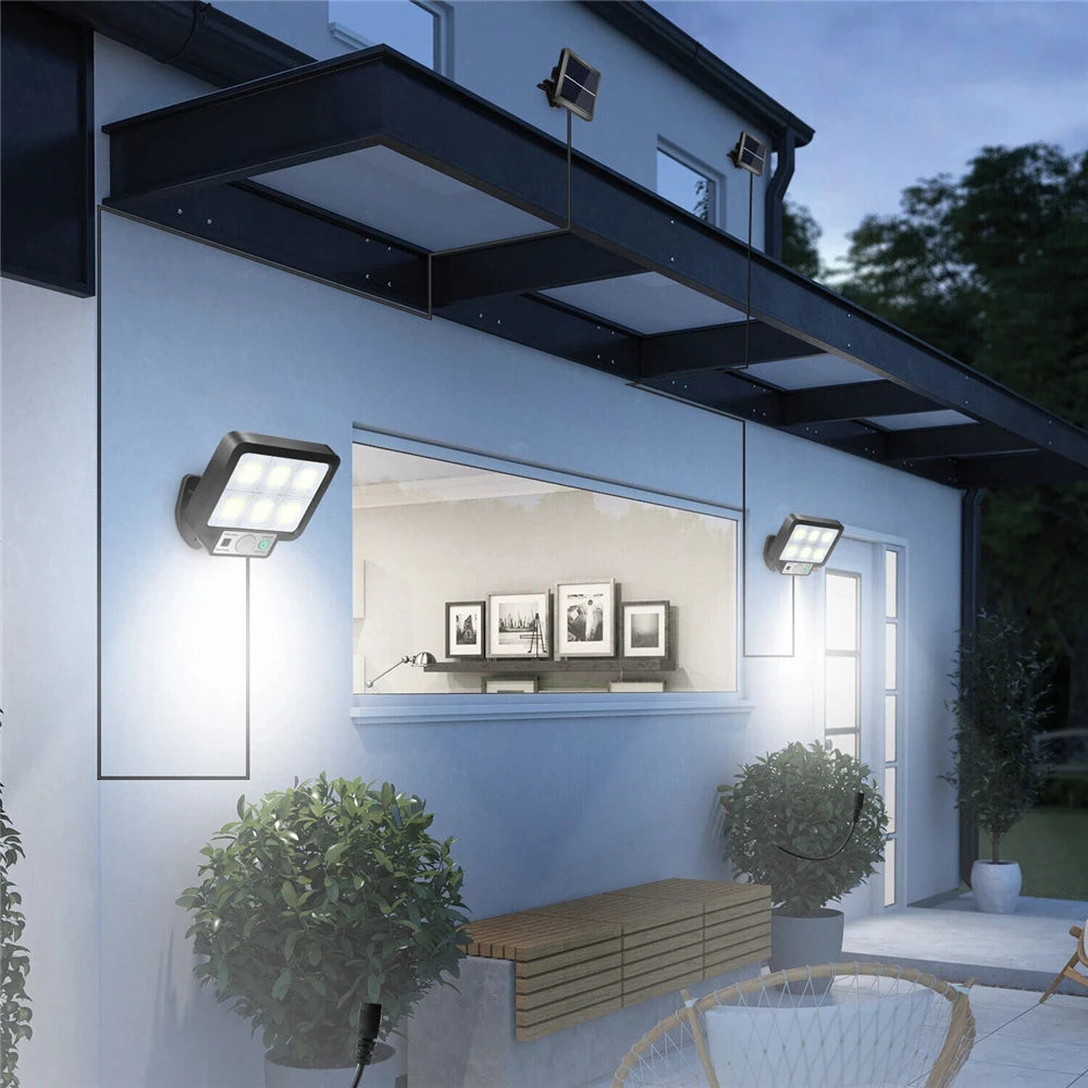 Solar Powered Outdoor Motion Sensor Security Wall Light