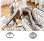Translucent Fake Skin Thermal Tights for Women