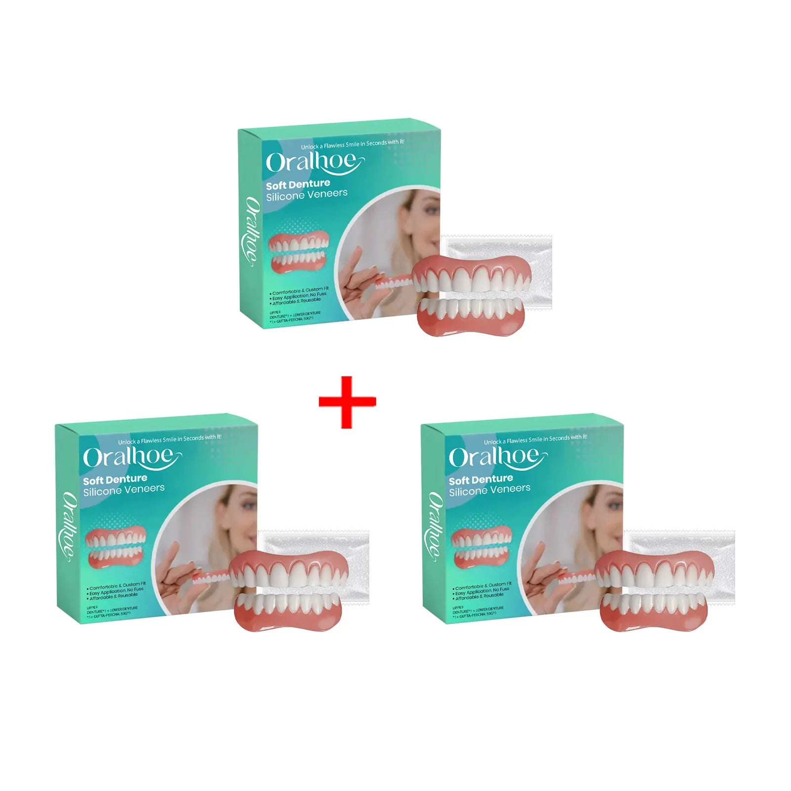Flexible Silicone Denture Set for Instant Smile Transformation - 16