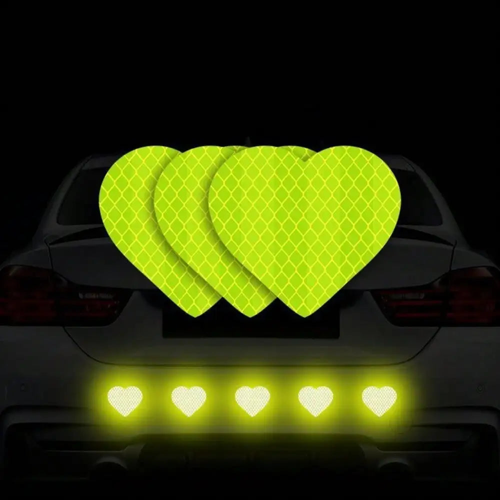 Reflective Heart Safety Stickers for Night Driving