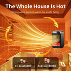 Portable Electric Space Heater with Ambient Flame Light