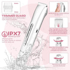 2-in-1 Waterproof Electric Bikini and Body Hair Trimmer for Women
