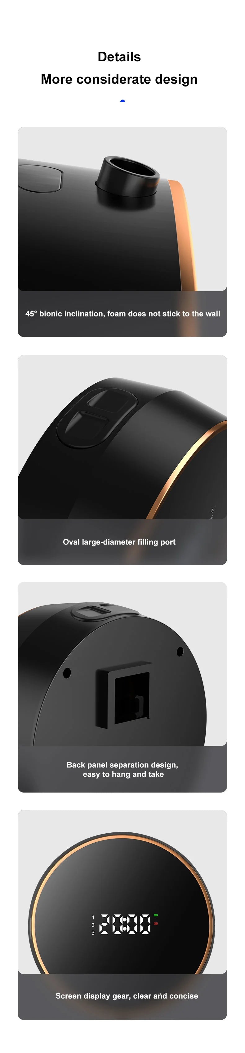 Automatic Touchless Foam Soap Dispenser with Temperature Display