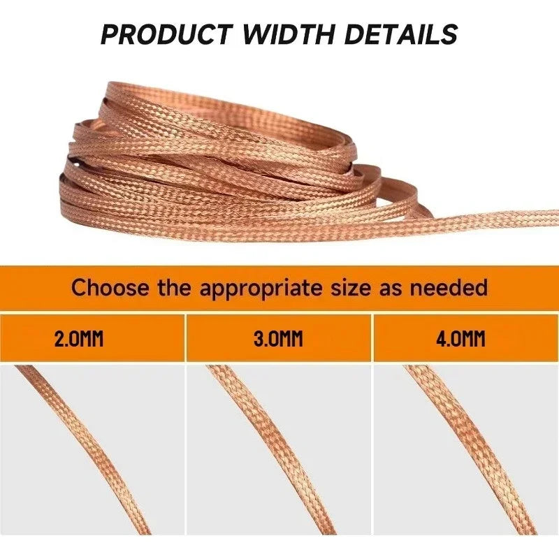 Copper Desoldering Braid Wick for Electronics Repair - 15