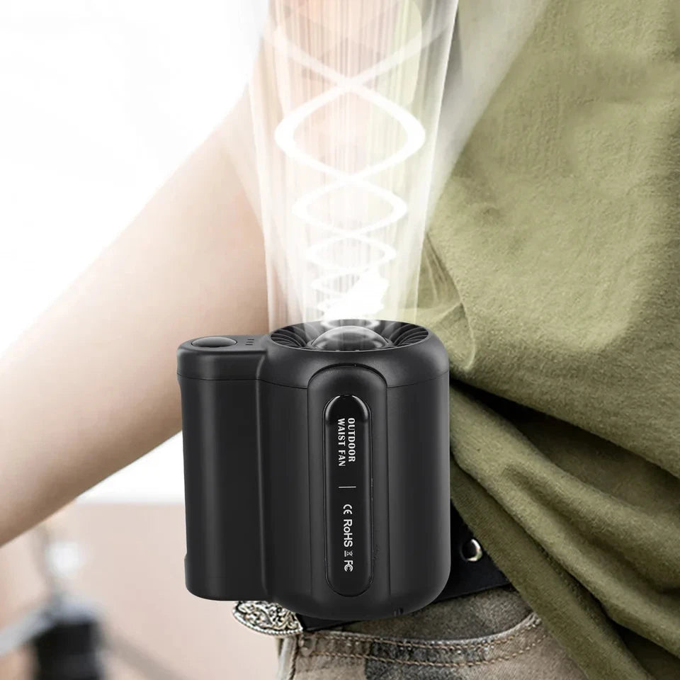 Portable Rechargeable Waist Clip Cooling Fan for Travel and Sports