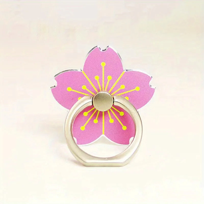 Flower Rotating Metal Phone Ring Holder