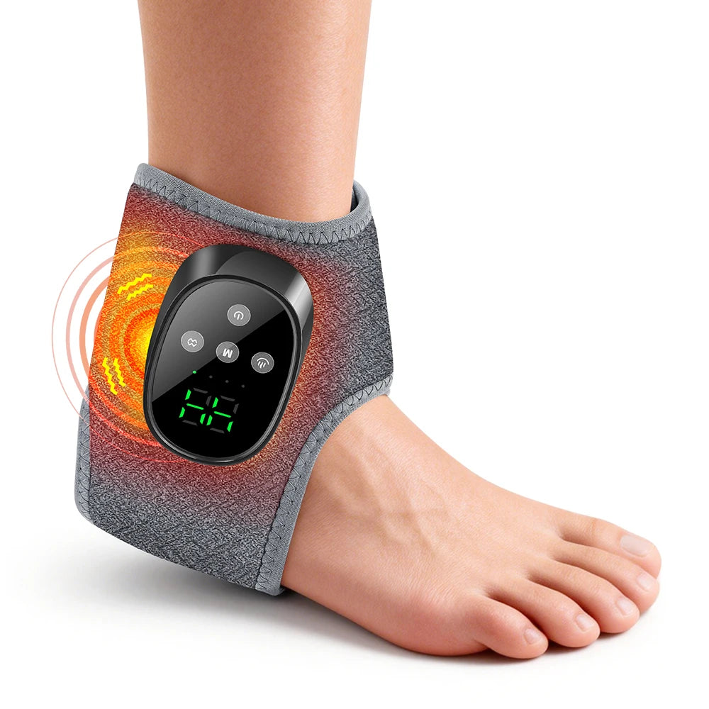 Wireless Heated Vibration Ankle Massager for Pain Relief