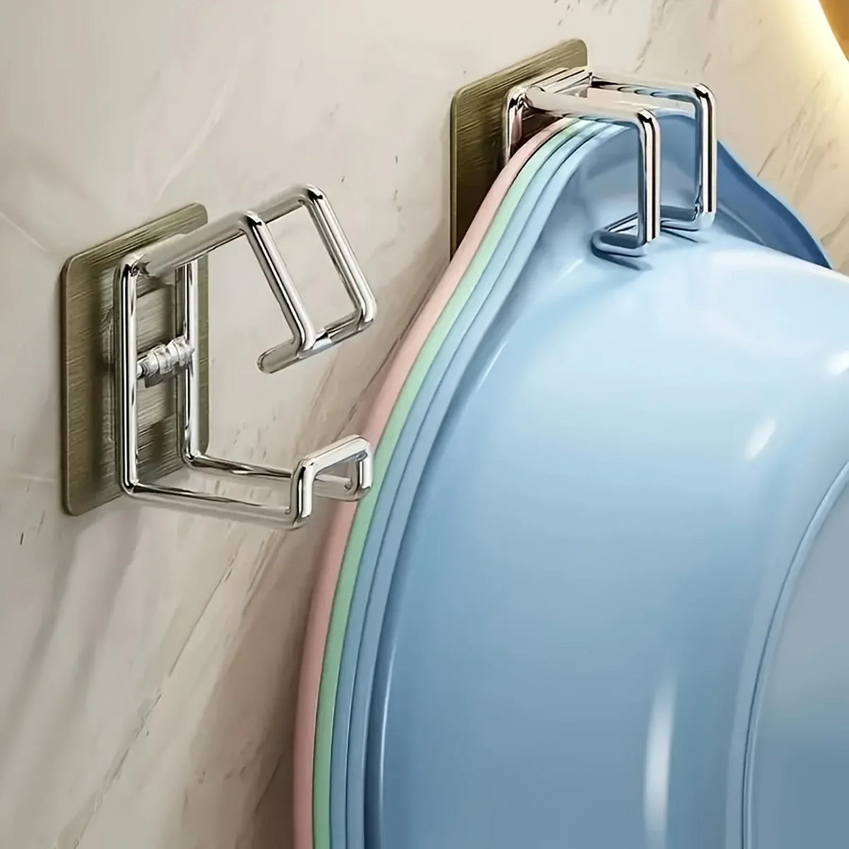 Self-Adhesive Wall-Mounted Washbasin and Storage Hook