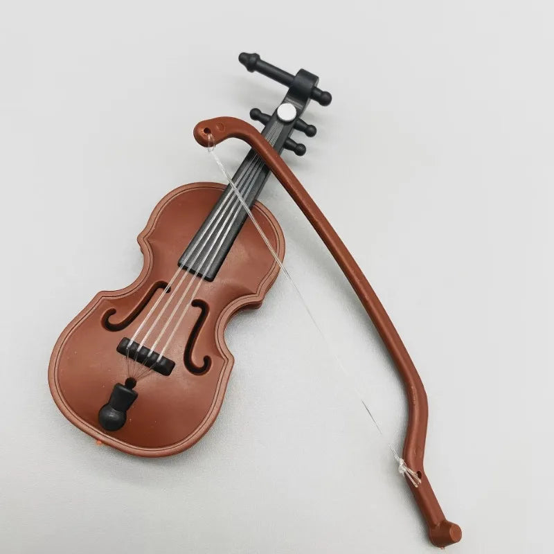 Miniature Violin Prop for Dollhouse and Home Decor