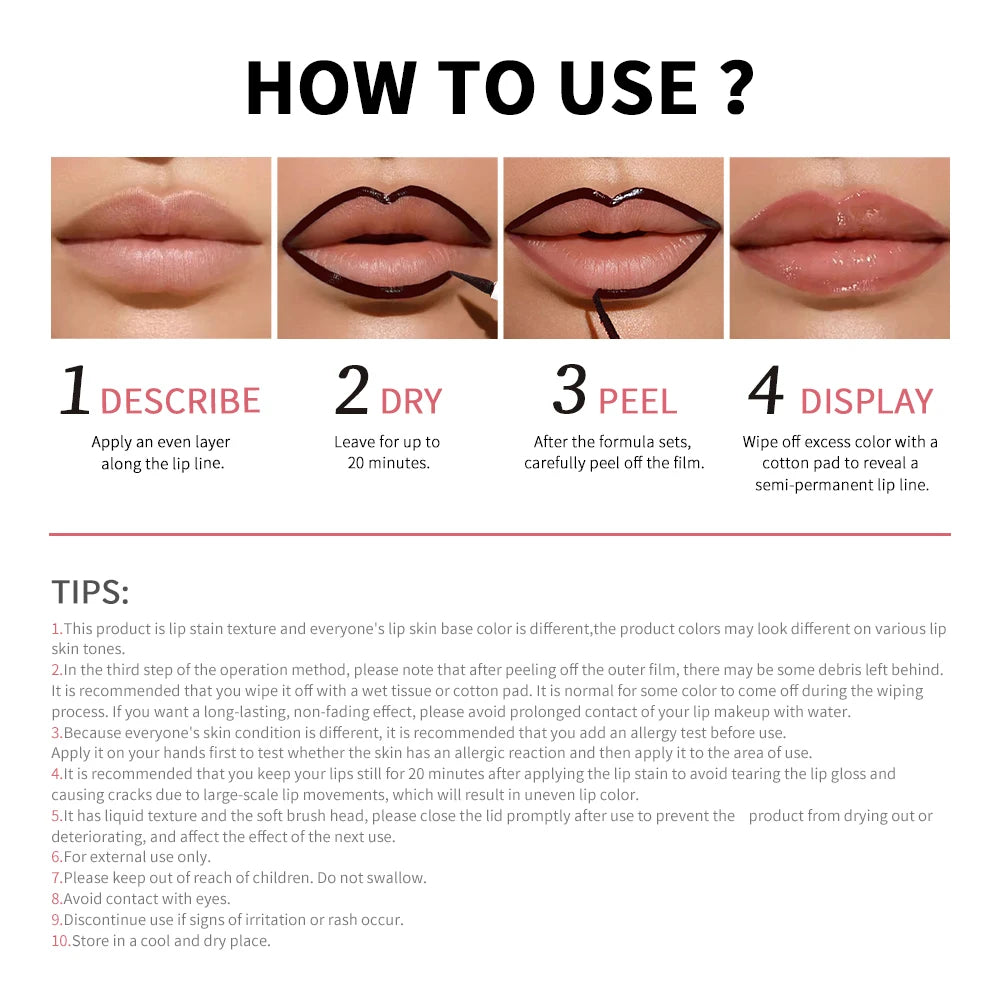 Peel Off Tattoo Lip Liner Stain - 6