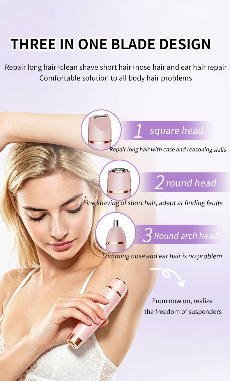 3-in-1 Waterproof Electric Shaver and Bikini Trimmer for Women