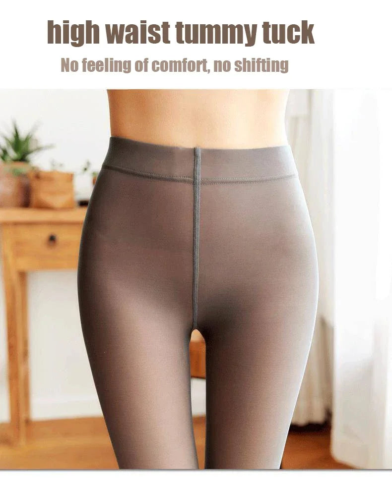 Translucent Fake Skin Thermal Tights for Women - 10