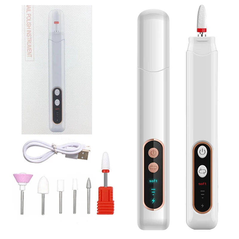 Electric Manicure and Pedicure Nail Drill File Kit