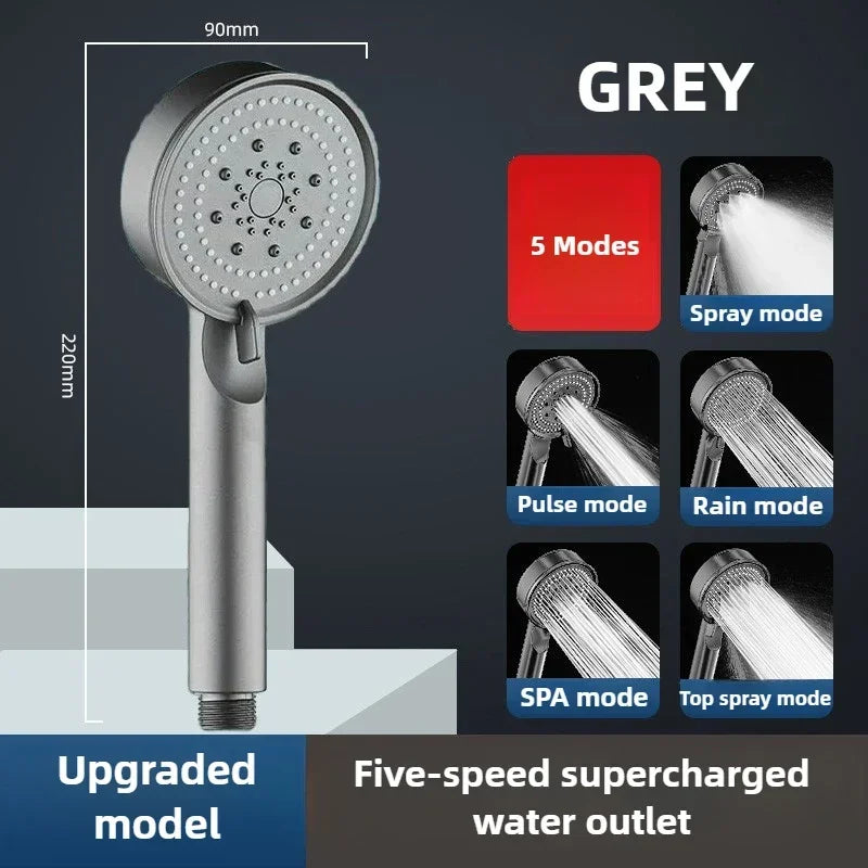 5-Mode High-Pressure Water Saving Shower Head