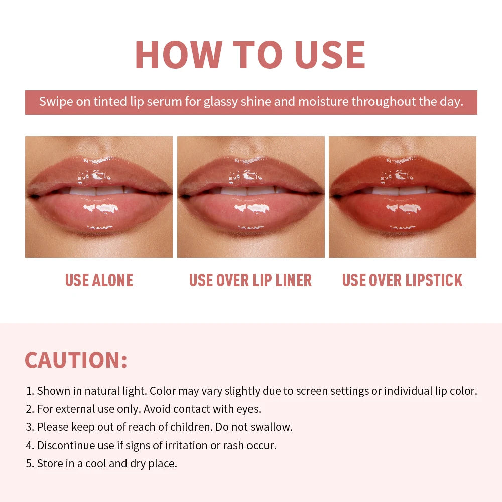Hydrating Tinted Lip Serum for Plump Glossy Lips - 6