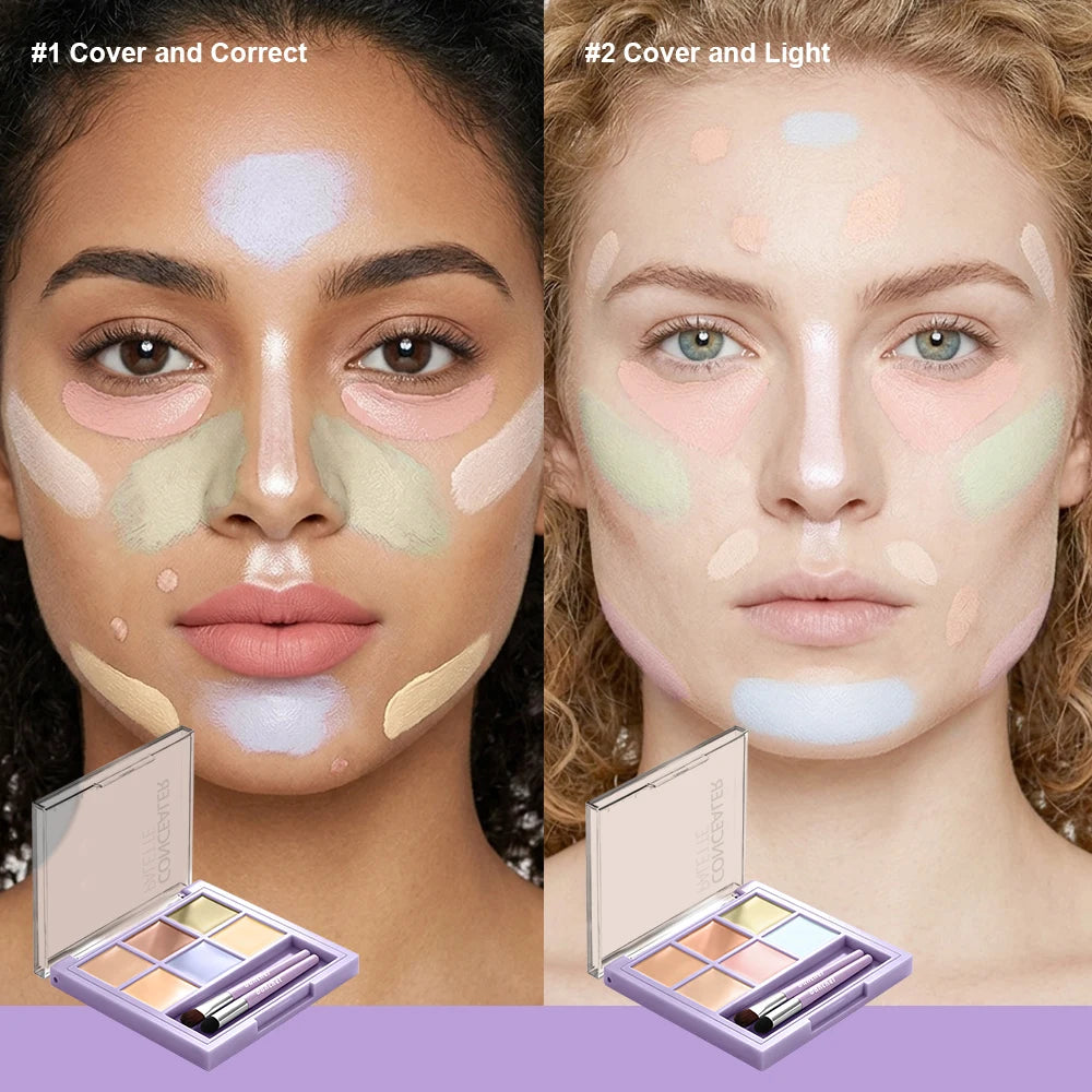 Multi-Shade Face Concealer and Color Correction Palette - 4