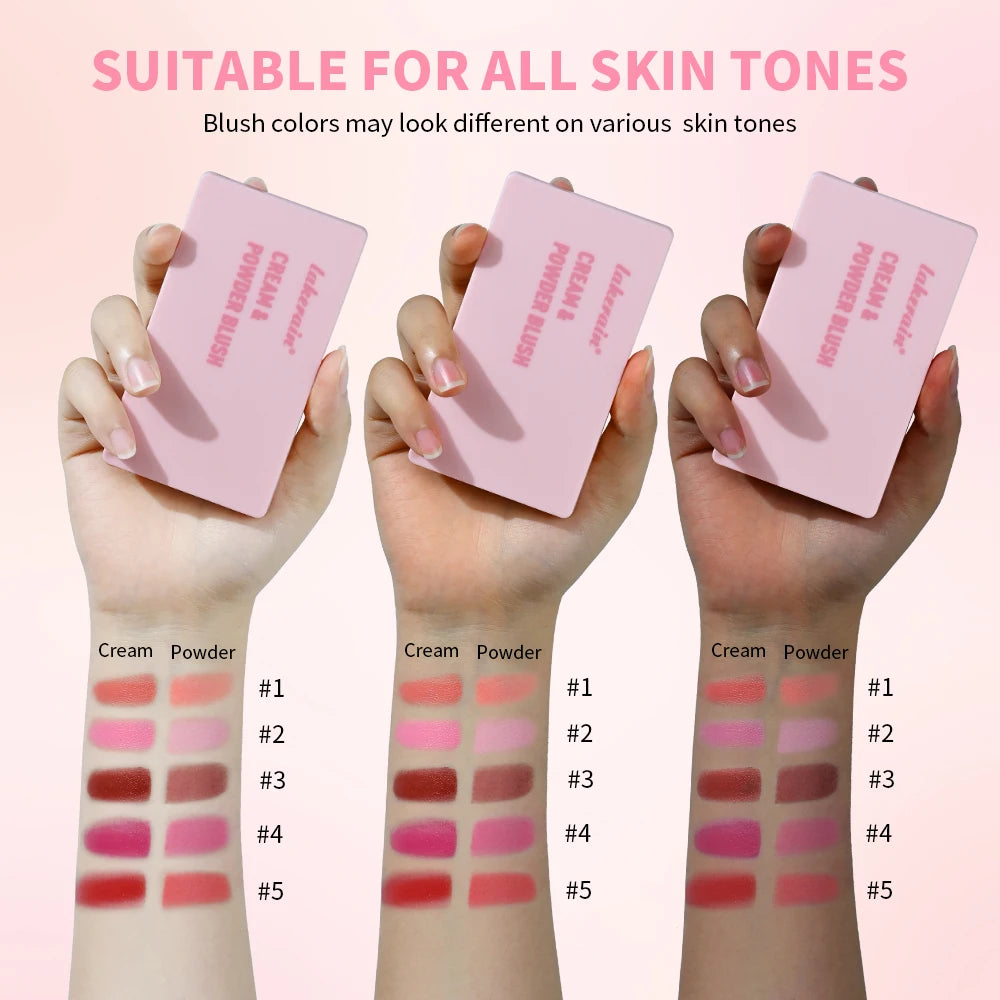 2-in-1 Cream and Powder Blush Palette for Radiant Glow - 6
