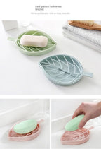 Leaf-Shaped Self-Draining Soap Holder for Bathroom and Shower
