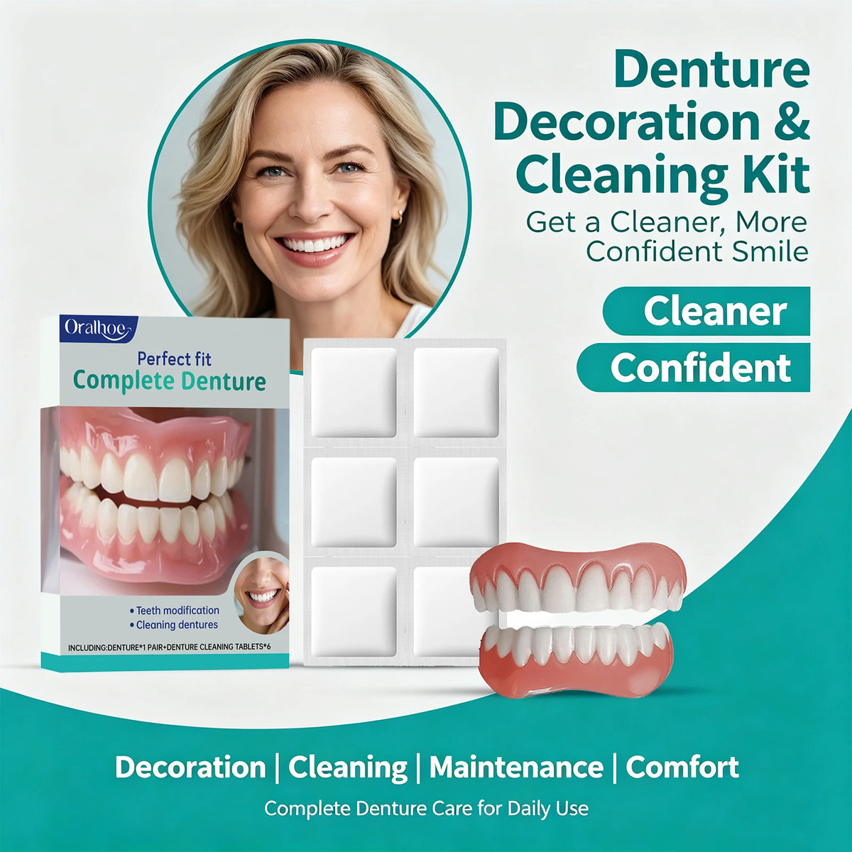 Cosmetic Denture Set for Instant Smile Restoration