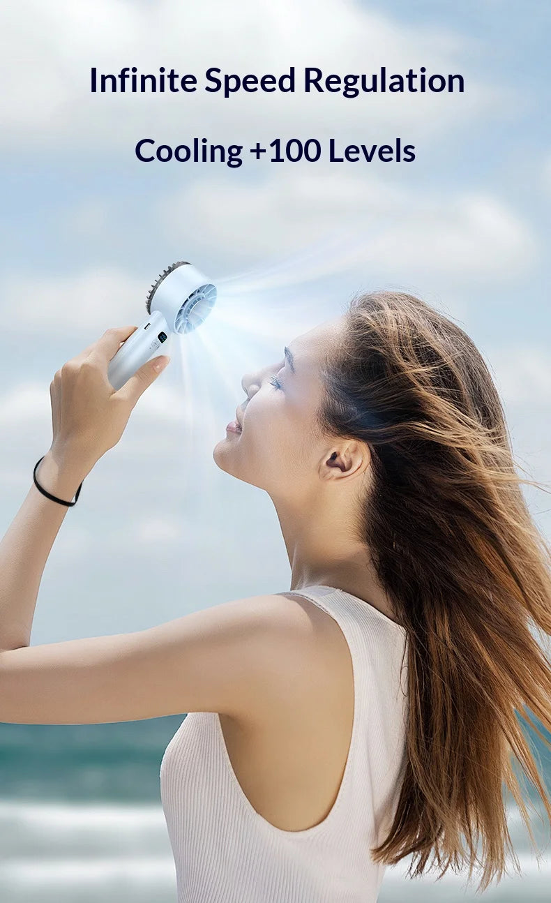 Portable Handheld Cooling Fan with Ice Compress Technology