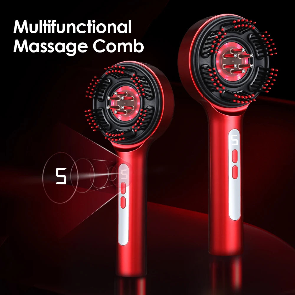 Electric Scalp Massage Comb with Serum Applicator for Hair Growth