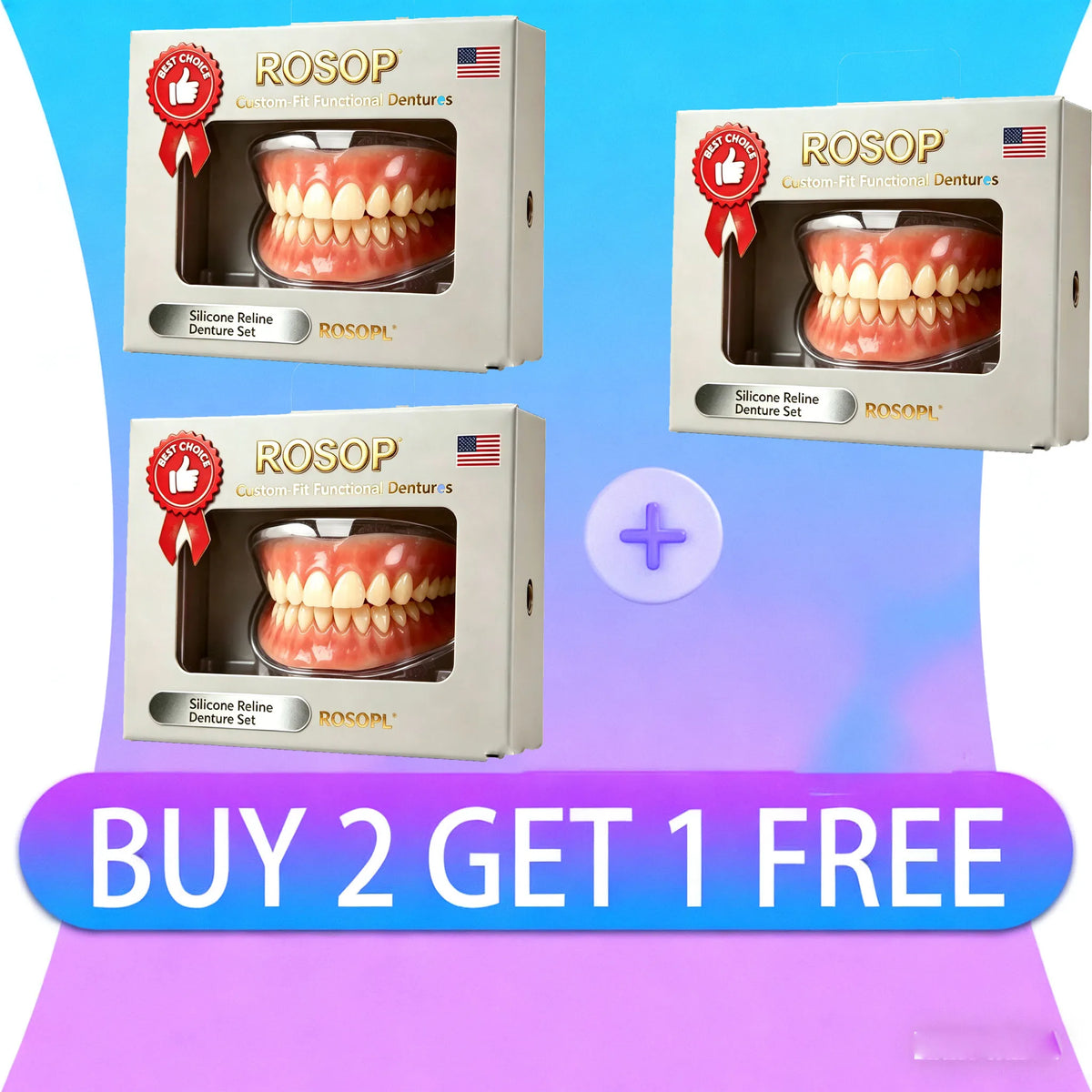Soft Silicone Custom-Fit Denture Set