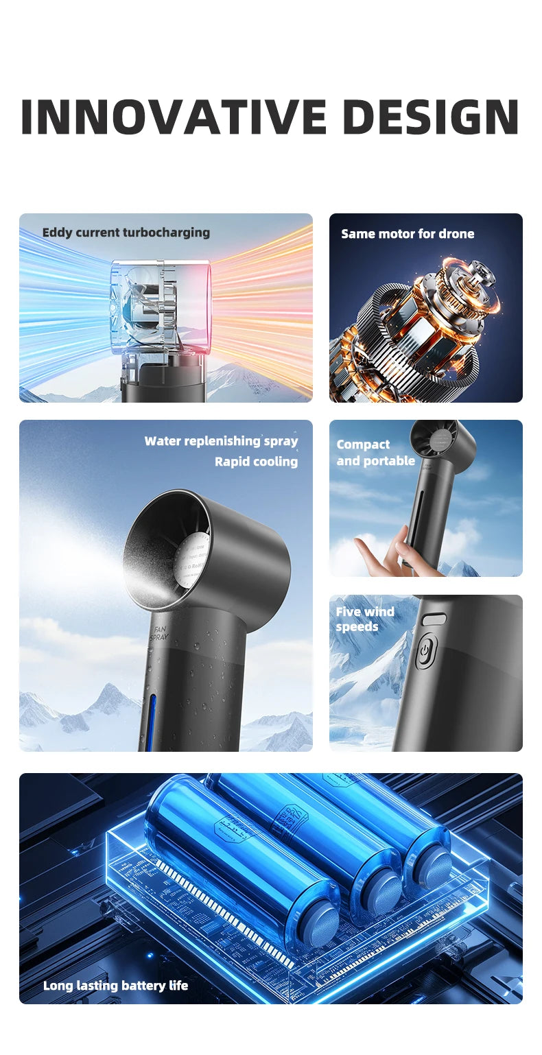 Portable Handheld Misting Fan for Summer Cooling