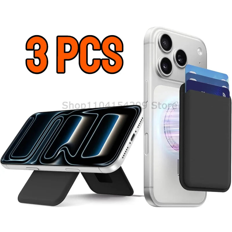 Magnetic Phone Wallet Case with Integrated Stand for MagSafe