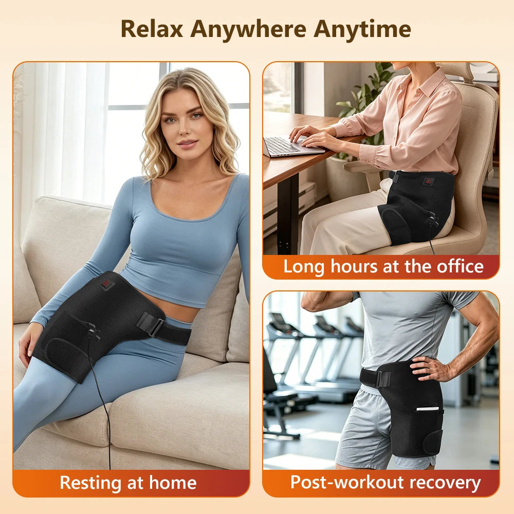 Red Light Therapy Heated Hip and Thigh Support Wrap