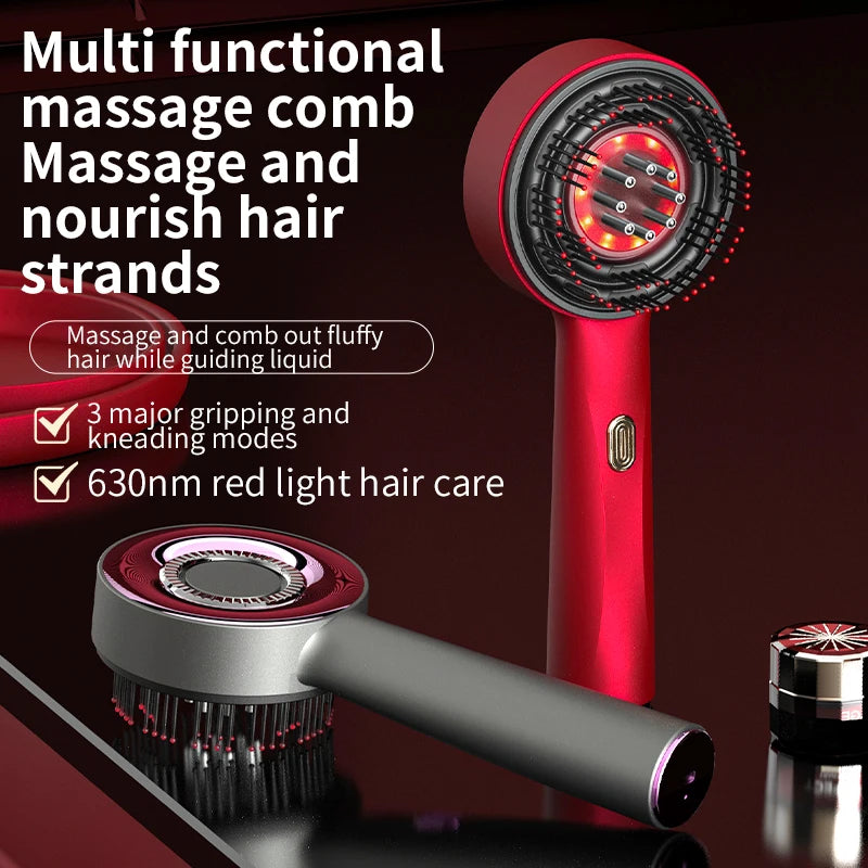 Electric Scalp Vibration Massage Comb with Red Light Therapy