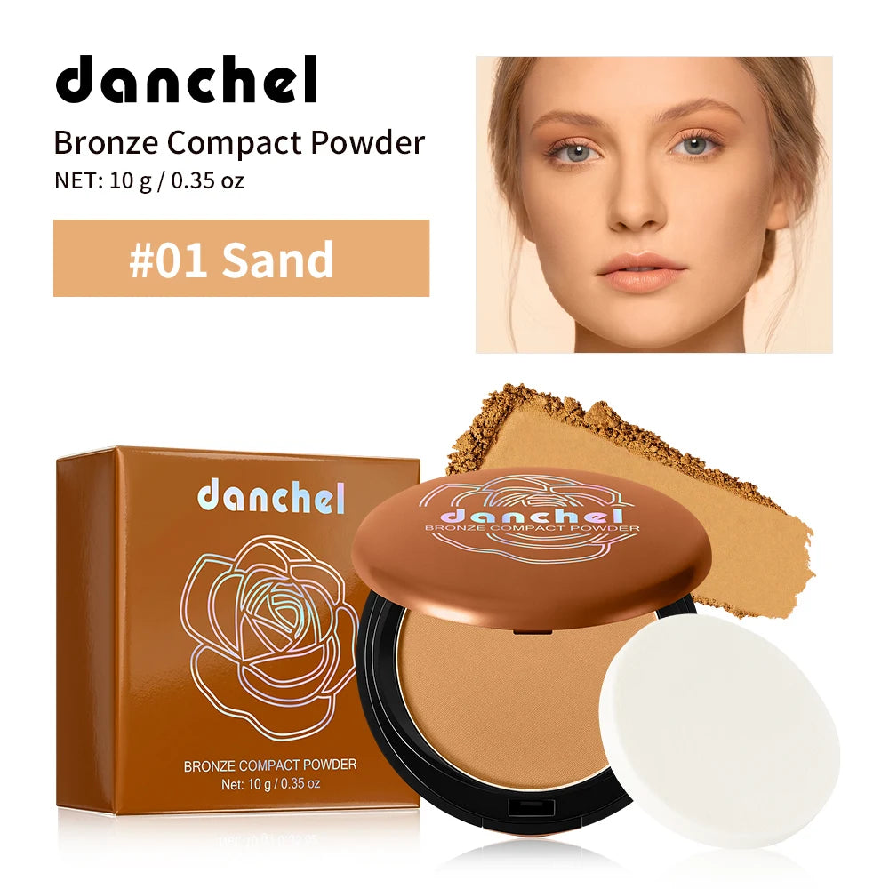 Matte Bronze Pressed Powder for Facial Contouring and Setting