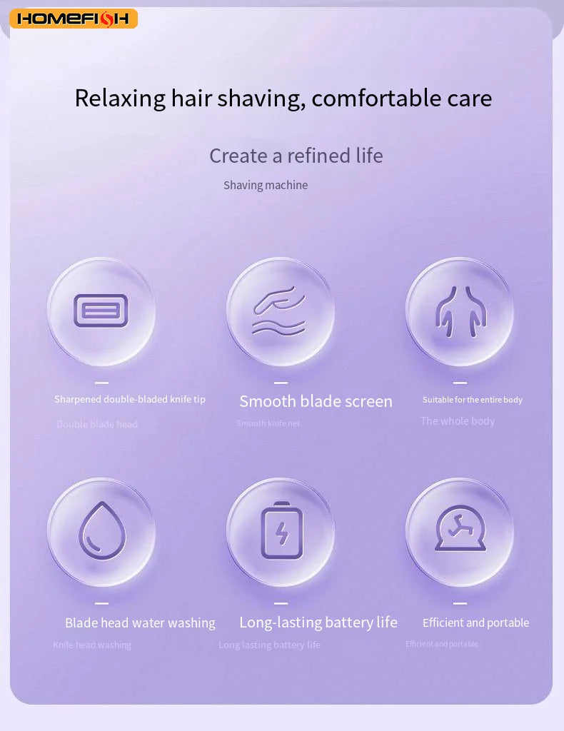 2-in-1 Painless Electric Razor and Hair Remover for Women - 4