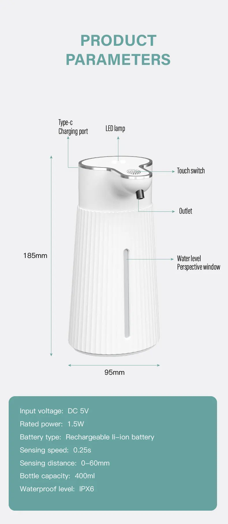 Automatic Infrared Sensor Soap Dispenser for Bathroom - 19