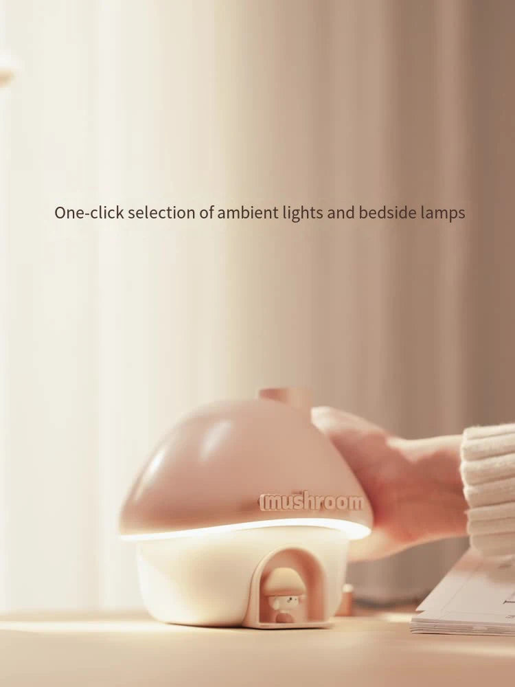 Cute Mushroom House Humidifier with LED Night Light